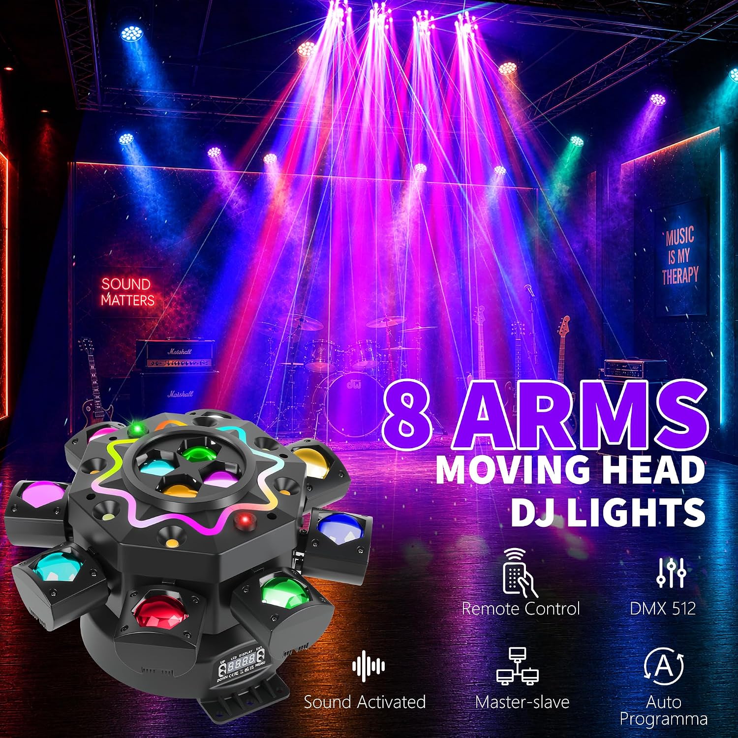 ไฟดิสโก้ปาร์ตี้ 200W แบบ 8 แขน - Audio Music Dj บทวิจารณ์และราคา